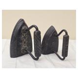 Lot of 2 Black Metal Irons