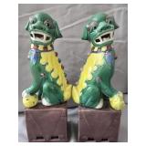 Pair of Ceramic Foo Dog bookends