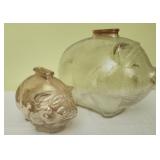 Vintage Carnival Glass Piggy Banks Chipped