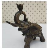 Elephant figurine crafted of brass or bronze