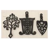 Vintage Cast Iron Tree Of Life & More Trivets