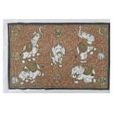 decorative painting on fabric featuring elephants
