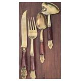 29 pc vintage Thai nickel bronze flatware