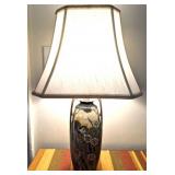 Heavy hand painted Nippon table lamp