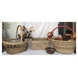 Lot of baskets and faux flowers