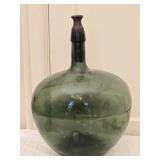 Large Heavy Green Blown Glass Decanter