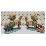Pair of vintage Chinese Dragon statues