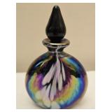 Multi colored glass perfume bottle