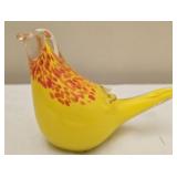Yellow and orange glass bird