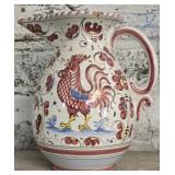 Italian Ceramic Hand Painted Rooster Pitcher