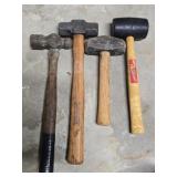 Lot of 4 hammers / mallets