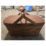 Vintage woven basket with lid
