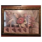 Framed art of floral design Artist unknown