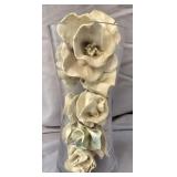 Glass vase with pottery Flowers