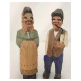 Vintage hand-carved wooden figurines