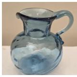 Light blue glass small pitcher