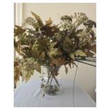 Faux floral in FTD glass vase