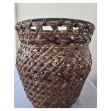vintage hand woven Japanese bamboo basket