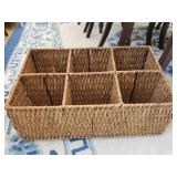 Multi compartment woven storage basket