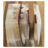 Vintage polished Marble Stone desk organizer
