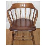 Vintage Wooden Barrel Back Chair