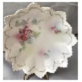 Hand painted ruffled edge bowl