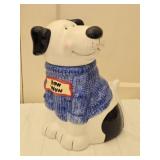 Ceramic Bow Wow Dog Treat Cookie Jar
