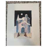 Vintage Italian print on canvas