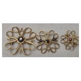 Set of 3 10K gold pins