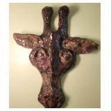 Handmade Ceramic giraffe wall sculpture