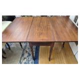 Antique wooden Pembroke Drop Leaf table w wheels