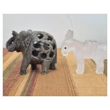 Carved soapstone & white stone figurines