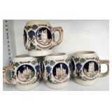 4 Vintage Gerzit Gerz pottery mugs