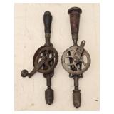 Lot of 2 Vintage Hand Crank Drills