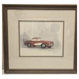 Framed print of a red car