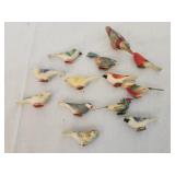 Antique hand-carved painted bird sculpture