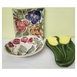 Vintage handcrafted ceramic serving pieces