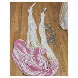 Pink and white Ceremonial Knitted Hammock