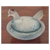 Mini Vintage Glass Hen on a Nest covered dish ASIS