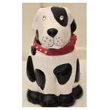 Ceramic Spotted Dog Treat Jar with Lid