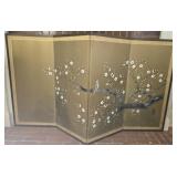 Japanese Hand Painted four panel folding screen