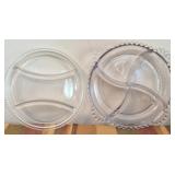 Imperial candlewick pattern glass divided dishes