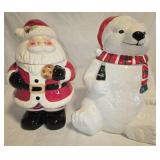 Coca cola bear cookie jar & Santa cookie jar