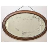 Antique Framed Oval Beveled Glass Mirror