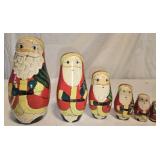 vintage set of wooden Russian nesting dolls