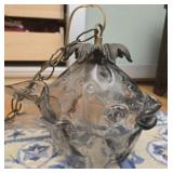Glass fish hanging light as is