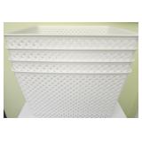 4 plastic wicker style baskets