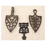 Lot of 3 Vintage Cast Iron Collectibles Trivets