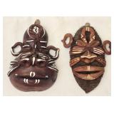 Pair of Miniature Hand Made Folk Art Masks