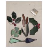 Estate lot of stained glass pieces